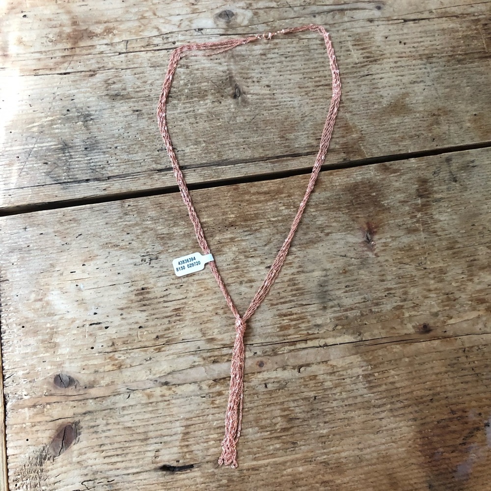 NWT Free People Rose Gold Knot Chain Necklace - Picture 2 of 6